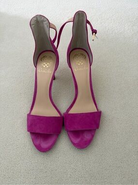 Vince Camuto Open-Toe Ankle-Strap Heel in Fuchsia Pink